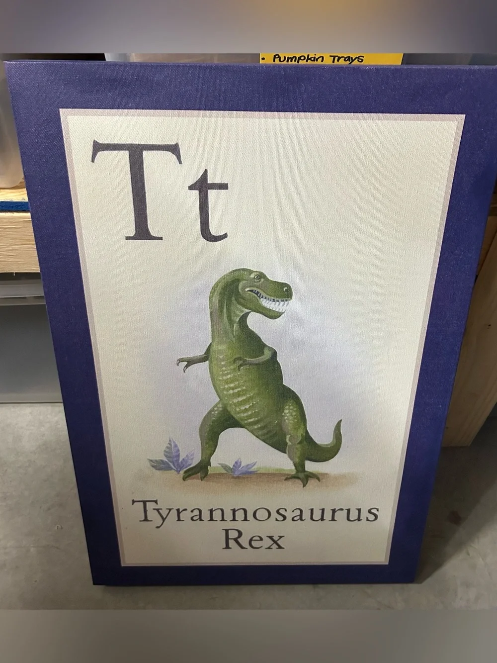 Pottery Barn Kids T-Rex Dinosaur “T is for Tyrannosaurus Rex” Kids Wall Art